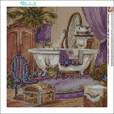 Zimal 5D DIY Diamond Painting Full Round Drill"Bathroom View" Embroidery Cross Stitch Gift Home Decor Gift 11.8 X 11.8 Inch