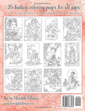 Foxes & Fairies coloring book by Meredith Dillman: 25 kimono, kitsune and fairy designs