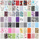 500 Pcs 4 x 4 Inches Cotton Fabric Square Pre Cut Quilt Squares Fabric Bundles Patchwork Fabrics Floral Printed Square Patchwork Fabric Quilting Fabric for DIY Craft Sewing Clothing Accessory