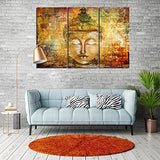Buddha Statue Canvas Prints Of Sakyamuni Religious Wall Art Home Decor Sets Hand Painted Oil Painting Framed Pictures Mural Wood Frame Home Office Decorations Painting Total 3 Panels