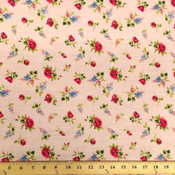 Delilah Pink Print Fabric Cotton Polyester Broadcloth By The Yard 60" inches wide