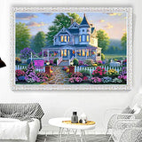 Tempusort Full Drill Diamond Painting Kits for Adult Villa Flower Landscape Diamond Dotz for Home Wall Decor 30 40cm