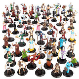 Townsfolk Mini Fantasy Bulk Figures Set- 64 Hand-Painted Miniatures (2X of 32 Unique Sculpts)- 1" Hex Nobility, Merchants, and More- Compatible w DND Dungeons Dragons, Pathfinder, RPG Tabletop Games