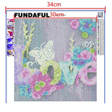 Fundaful 5D Diamond Painting Kits for Adults Kids Full Drill Round Dotz Rhinestone Love Flowers Paint by Diamonds Cross Stitch Art Craft Home Wall Decor Lover Gift