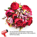 cn-Knight Artificial Silk Peony Bouquet 7PCS Flowers Per Brunch,Fake Real-Touch Arrangement for