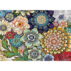 Flower Diamond Painting Kits for Adults, 5D Bright Boho Diamond Art Kits for Adults Beginner, Full Drill DIY Crafts for Adults Home Wall Decor Diamond Dots Paint by Numbers for Adults [11.8x15.7inch]