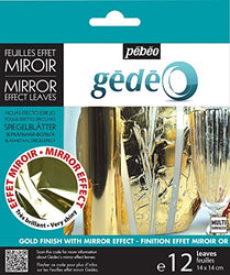 Pebeo 766549 Gedeo Mirror Effect Leaves Adhesive Sheet, Gold