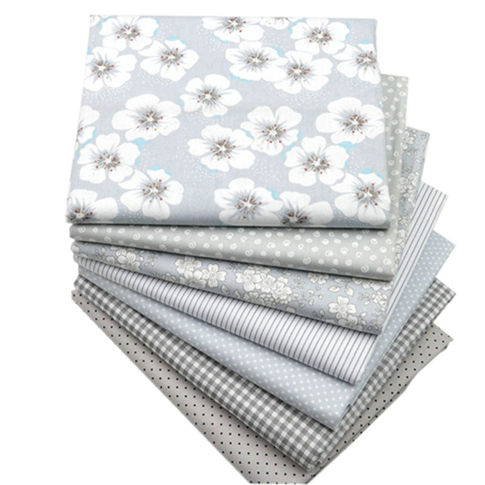 Hanjunzhao Grey Fabric Fat Quarters Bundles, Quilting Sewing Precuts Cotton  Fabric, 18 x 22 inches