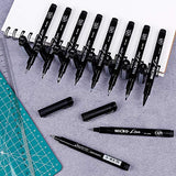 LuluPlus Calligraphy Pens, 10 pcs Hand Lettering Pens, Black Markers with Assorted Tip Sizes, Drawing Pens, Fine Tip Markers, Writing Pens for Note Taking, Calligraphy Markers for Journaling