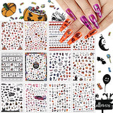 1500+ Halloween Nail Stickers Decals, TOROKOM Self-Adhesive DIY Nail Art Stickers 3D Nail Design Decals for Halloween Party, Pumpkin/Witch/Bat/Ghost/Skull Halloween Nail Decorations