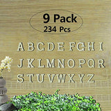 9 Packs of (A-Z), 234 Pcs Wooden Alphabet Letters Shapes with Storage Box, Scramble Wood Numbers