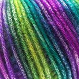 Buvemu Colorful Self-Striping Multicolor Fuzzy with Subtle Sheen Yarn,%56 Polyester%44 Acrylic, Each 1.76Oz (50 gr) / 125yds(115m)(4 Balls) (Purple, Turquoise, Green)