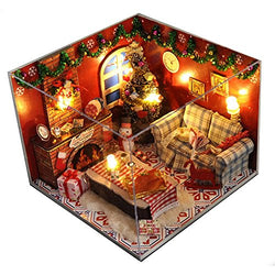 Spilay DIY Miniature Dollhouse Wooden Furniture Kit,Handmade Mini Plus Home Model with Dust Cover&Music Box ,1:24 Scale 3D Puzzle Creative Doll House Toys