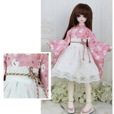 BJD Doll Clothes Japanese Style Embroidered Yarn Skirt Set for SD BB Girl Ball Jointed Dolls,Q,1/4
