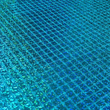 Hologram Square Faux Sequin Turquoise 45 Inch Fabric by the Yard (F.E.®)