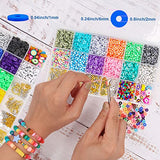 JOJOPLAY Flat Polymer Clay Beads Senior DIY Kit with Enamel Oil Drop Charm Pearls Charm-Includes All You Need to Create Unique Jewelry,Necklace,Bracelets,Accessories, Artwork and More!