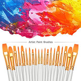 BOSOBO Paint Brushes Set, 2 Pack 20 Pcs Round Pointed Tip Paintbrushes Nylon Hair Artist Acrylic Paint Brushes for Acrylic Oil Watercolor, Face Nail Art, Miniature Detailing & Rock Painting, White