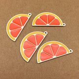 SANQIU Enamel Orange Charm Pack of 10 for Jewelry Making Fruit Pendant