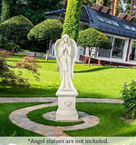 TOETOL Garden Outdoor Statues Classic Plinth Sculptures Decor Base Riser 16.7" Magnesium Oxide Stone Grey Yard Patio Deck Home Hallway Sculpture