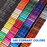 160 Color Artist Colored Pencils Set for Coloring Books,Soft Core, Professional Numbered Art Drawing Pencils for Sketching Shading Blending Crafting,Strong Travel Case for Adults Artists,Art Supplies