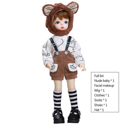 1/6 Puppet Bjd Doll Sd Doll Figurine 26 cm 10.2 Inches Spherical Joint Doll Makeup + Clothes + Wig + Shoes + Accessories + DIY Toy Surprise Gift,A