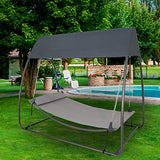 Sunnyglade 7.6'L x 4.5'W x 6.7' Swing Hammock Canopy Swing Hanging Bed for Backyard,Garden, Patio, Porch, Dark Grey