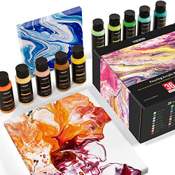 VISWIN Acrylic Pouring Paint Includes 36 Pouring Acrylic Colors(2.03oz/60ml), Pre-Mixed High Flow Acrylic Paint Pouring on Canvas, Wood, Porcelain & Stones, for Beginners, Students, Adults, Artist