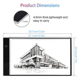 Crystaller A4 Light Box 4.0mm Ultra-thin Light Box for Tracing USB Powered Portable LED Tracing Light Box Tracing Light Pad for Artists Drawing Sketching Animation Stencilling X-rayViewing