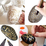 Metallic Markers Pen for Rock Painting - Medium Point, Metallic Color Paint Markers for Ceramic Painting, Glass,Mug, Plastic, Photo Album, Card Making, 10 Colors