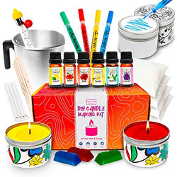 Candle Making Kit DIY Supplies - Decorate Your Own Beautifully Scented Candles; Starter Kit All in One, Soy Candle Wax, Fragrance Oil, Cotton Wicks, Candle Tins; Arts and Crafts Hobby Kits for Adults