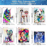 6 Pack 5D Diamond Painting Kits - KETIEE Full Drill Diamond Painting by Number for Kids Adults Beginners, Cute Animal Pattern Shiny Crystal DIY Diamond Art Painting Crafts for Home Wall Decor Gifts