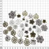 100g Craft Supplies Mixed Flower Beads Charms Pendants for Crafting, Jewelry Findings Making