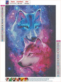 MXJSUA DIY Diamond Painting Wolf by Number Kits for Adults, Wolf 5D Diamond Painting Kits Round Full Drill Diamond Art Kits Picture for Home Wall Decor 12x16 inch