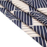 RayLineDo 100% Cotton Linen Printed Fabric Navy Check Style Patchwork Tablecloth 150cm wide - Price