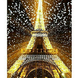 DIY 5D Diamond Painting Paris Tower by Number Kits, Painting Cross Stitch Full Drill Crystal Rhinestone Embroidery Pictures Arts Craft for Home Wall Decor Gift (Light Snow Tower 16 x 20 Inch)