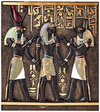 Design Toscano QL136311 Rameses I Between Horus and Anubis Wall Frieze in Faux Ebony and Gold,Full Color,11 Inch