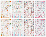 JMEOWIO 8 Sheets Easter Nail Art Stickers Decals Self-Adhesive Pegatinas Uñas Cute Rabbit Nail Supplies Nail Art Design Decoration Accessories