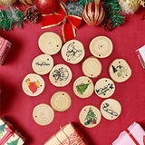 Natural Wood Slices 60 Pcs 1.9"-2.4" with Holes Round Circles Unfinished Predrilled Tree Bark Log