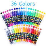 Jar Melo Washable Silky Crayons for Toddler;36 Colors Jumbo Crayons;24 Colors Non Toxic Markers,Art School Supplies for Toddlers Coloring