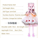 AKL BJD Doll 1/3 60CM 23.6Inch Ball Jointed SD Dolls Children Toys with Clothes Socks Shoes Wig Makeup Best Birthday Gift for Girl