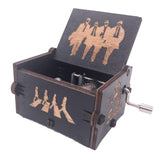 The Beatles Music Box Hand Crank Musical Box Carved Wood Musical Gifts,Play Let it Be (Black)