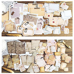 135 PCS Vintage Scrapbook Paper Stickers in Aged Paper Antique Looking and Classic Old Fashion Parchment Paper Looking Design for Personal Retro Crafts Junk Journaling Projects and DIY Decorative