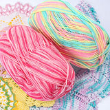 6 Pieces 50 g Christmas Crochet Yarn Multi-Colored Acrylic Yarn Hand Knitting Yarn Weaving Yarn Crochet Thread (Pink, Yellow Green, Multicolor, Blue, Yellow Red, Yellow Green Pink, 3-Ply)