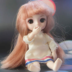1/8 Bjd Doll 15cm 5.9 Inches Lovely DIY Dress Up Sdsee Figurine Toy Decoration Birthday Children's Day, C