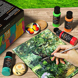 Nicpro 14 Colors Acrylic Paint Set, 4.06 fl oz./ 120 ml Artist Painting Supplies Bulk Non-Toxic Outdoor Paint For Multi Surface Canvas, Wood, Fabric, Leather, Cardboard Paper Crafts Hobby with Brushes
