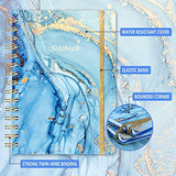 Spiral Journal/Notebook- Ruled Journal/Notebook with Hardcover and Premium Thick Paper, 6.3" x 8.4", Lined Notebook/Journal with Strong Twin-Wire Binding & Back Pocket, Blue Pattern