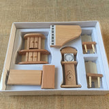 4 Boxes Set Dollhouse Miniature Unpainted Wooden Furniture Suite 1/24 Scale Model by worldpeace09