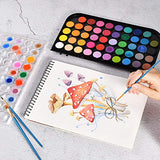 Upgraded 48 Colors Watercolor Paint, Washable Watercolor Paint Set with 3 Paint Brushes and Palette, Non-toxic Water Color Paints Sets for Kids, Adults, Beginners and Artists, Make Your Painting Talk