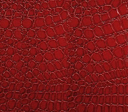 Vinyl Fabric Crocodile RED Fake Leather Upholstery / 54" Wide / Sold by the Yard