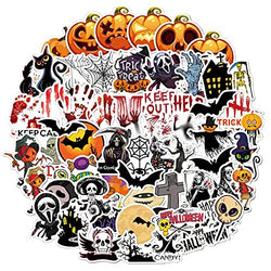 Halloween Stickers for Kids, Cute Halloween Stickers for Water Bottles Car Wall Laptop Scrapbook, Vinyl Pumpkin Waterproof Treats Decals, Party Favor Supplies Decor for Adults Teens Toddlers 60 Packs